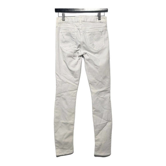 NWT MOTHER x Revolve The Looker White Distressed High Rise Skinny Jeans Size 24 - Picture 6 of 10